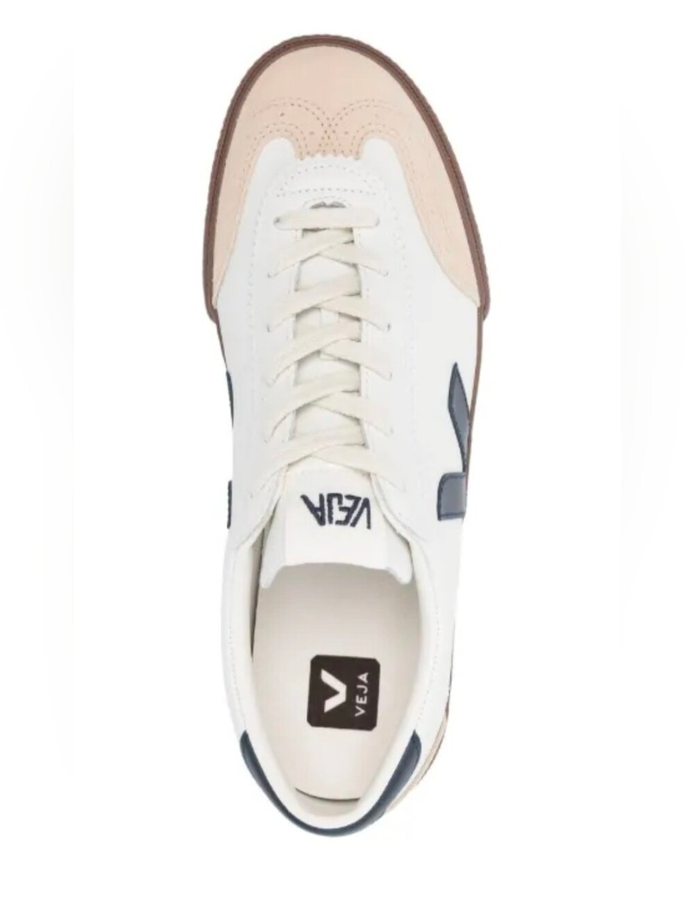 Veja Volley O.T. Leather White Nautico Bark Sneaker. Unisex. - Picture 2 of 6